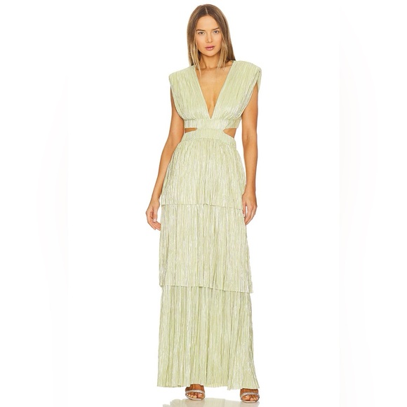 Sabina Musáyev Athena Dress in Chartreuse (L)